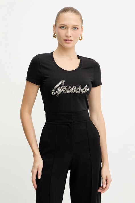 Guess tricou culoarea negru, W5YI16 J1314