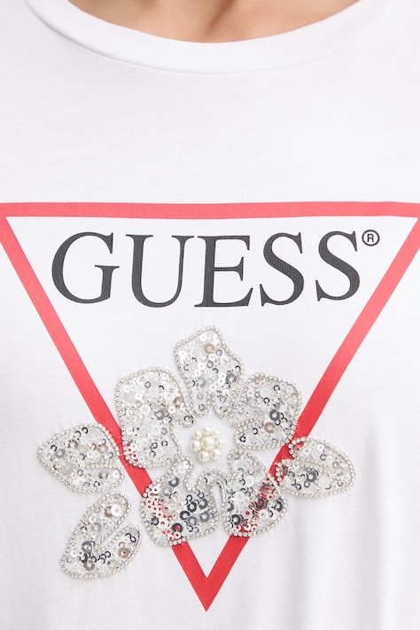 Бавовняна футболка Guess — AW25-TSD08E, білий — фото 5