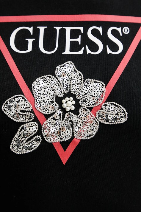 Бавовняна футболка Guess — AW25-TSD08E, чорний — фото 5