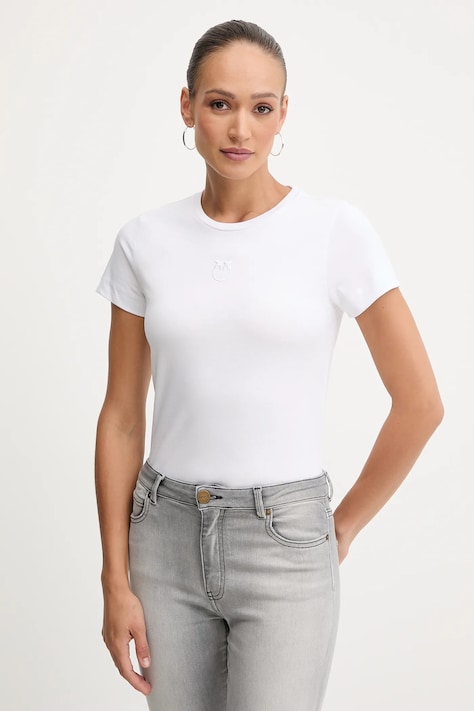 Pinko t-shirt bawełniany damski kolor biały 100355 A2RD