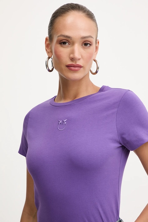 Pinko tricou din bumbac culoarea violet, 100355 A2RD