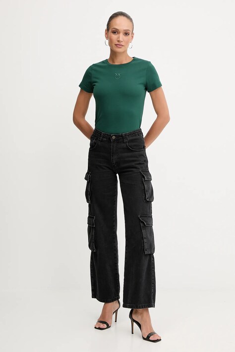 Pinko tricou din bumbac culoarea verde, 100355 A2RD