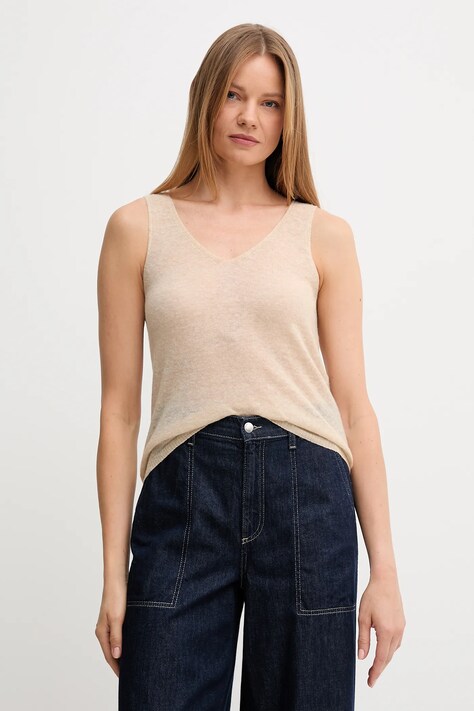 United Colors of Benetton top de lână culoarea bej, 109PDH01F
