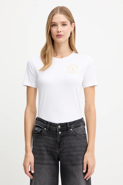 Versace Jeans Couture tricou culoarea alb, 79HAHT01 CJ03T