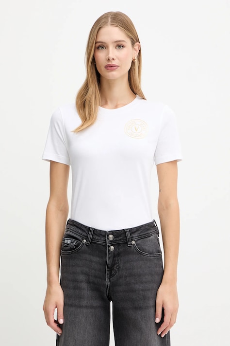 Versace Jeans Couture tricou culoarea alb, 79HAHT01 CJ03T