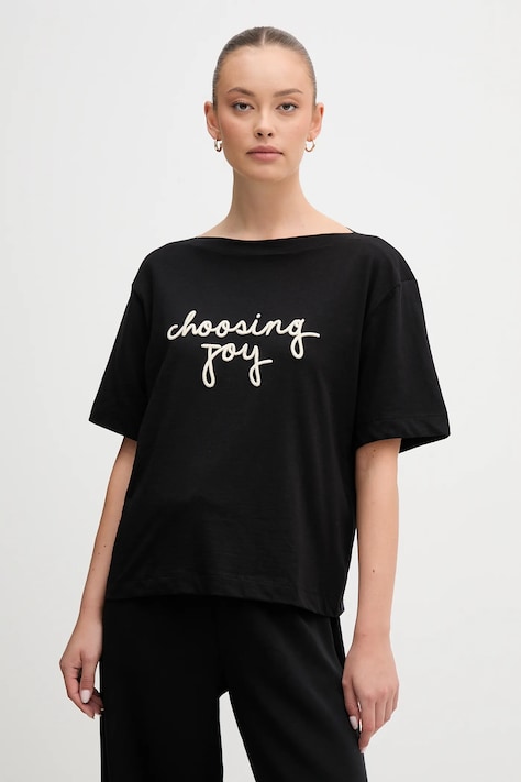 United Colors of Benetton t-shirt bawełniany damski kolor czarny 35P5D10AV
