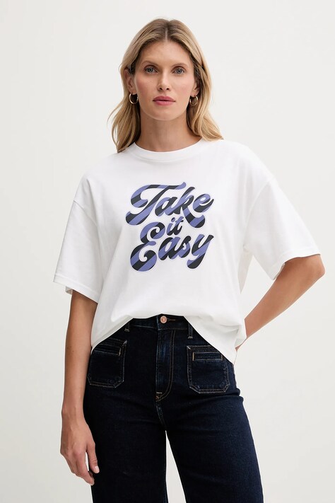 United Colors of Benetton t-shirt bawełniany damski kolor biały 3MI5D10AY
