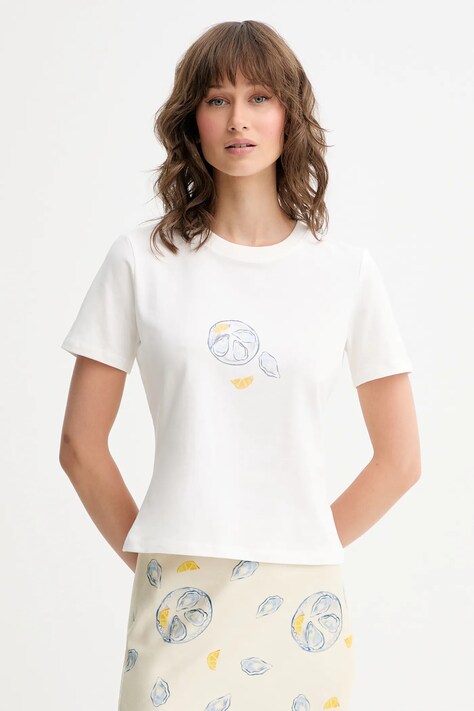 Never Fully Dressed t-shirt Baby damski kolor biały NFDTO1776