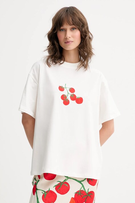 Never Fully Dressed t-shirt Tomato damski kolor biały NFDTO1777