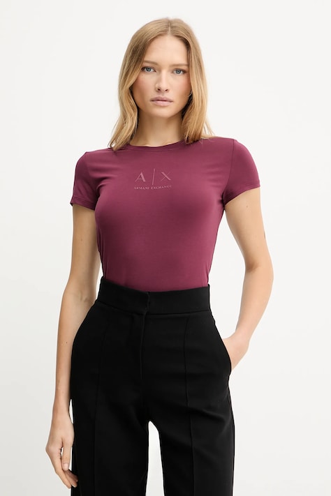 Armani Exchange tricou culoarea bordo, XW001458 AF16294
