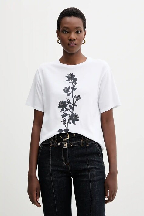 Blugirl Blumarine t-shirt bawełniany damski kolor biały RF5204.J7720
