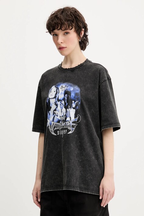 adidas Originals tricou din bumbac Buffy Tee Os culoarea negru, JW0154