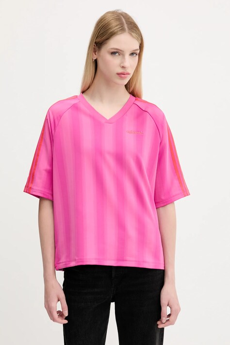 adidas Originals tricou Linear Tee culoarea violet, JW6021