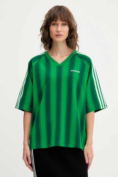 Μπλουζάκι adidas Originals Linear Tee χρώμα: πράσινο, JW6022