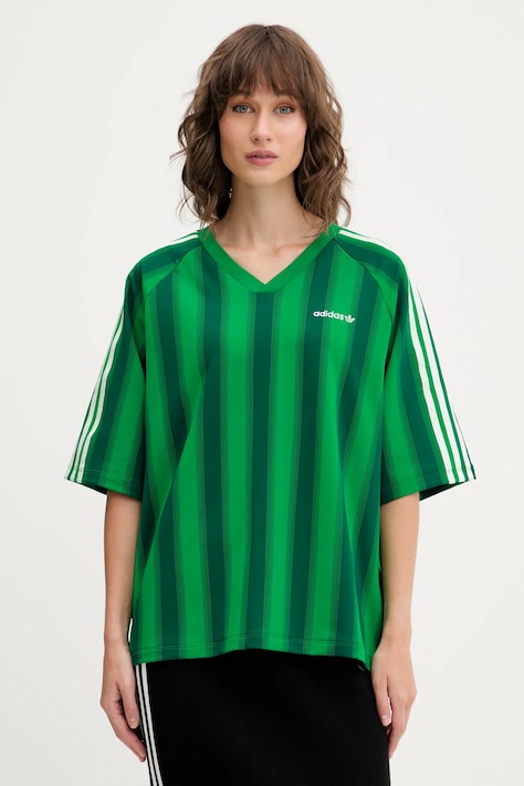 adidas Originals tricou Linear Tee culoarea verde, JW6022