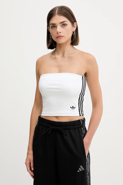 adidas Originals top 3-Stripes culoarea alb, cu spate descoperit, JX7720