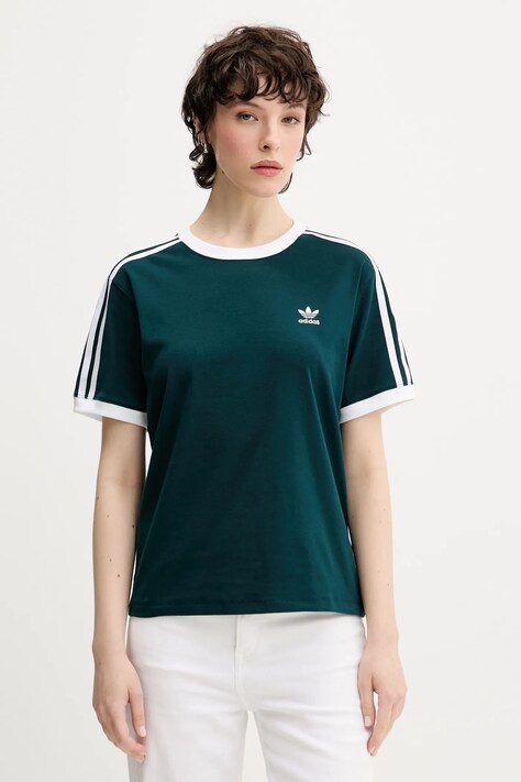 adidas Originals tricou 3-Stripes culoarea verde, JY4855