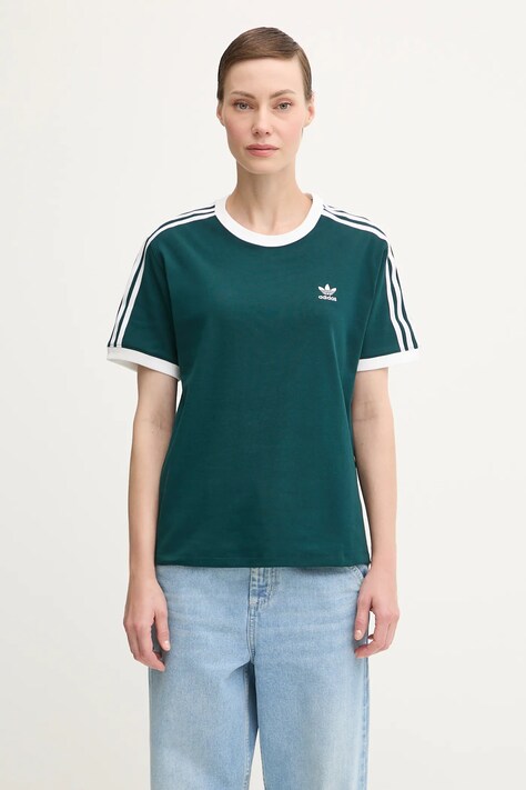 adidas Originals t-shirt 3-Stripes damski kolor zielony JY4855