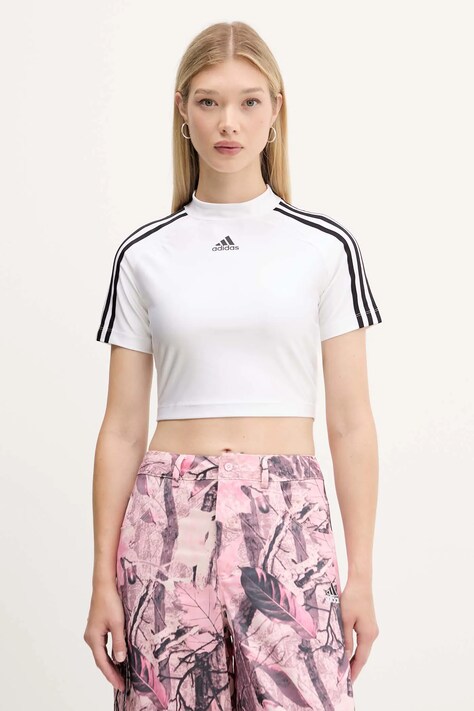 adidas Originals t-shirt Teamgeist damski kolor biały z półgolfem JZ8279