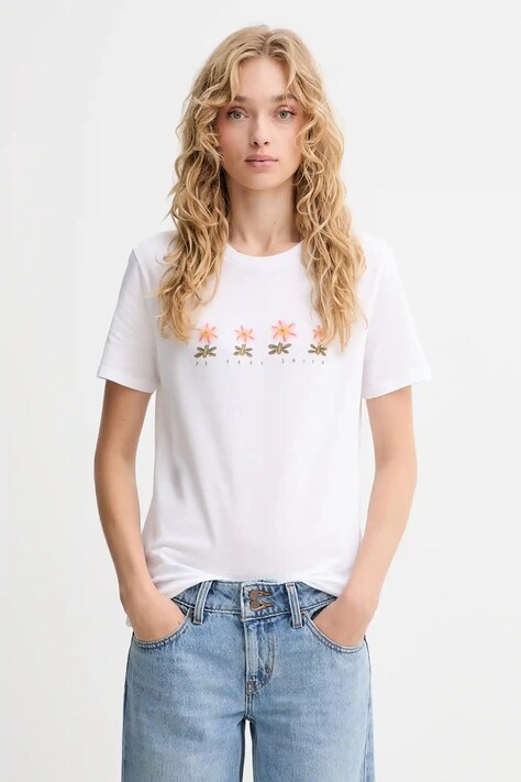 Bavlněné tričko PS Paul Smith dámské, bílá barva, W2R-G799-TP5428