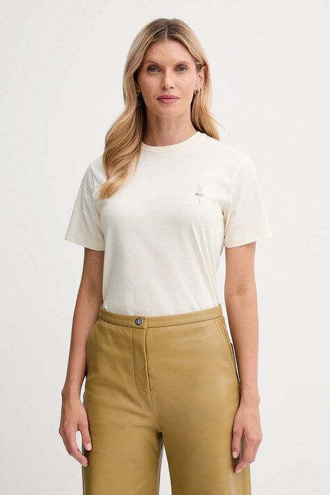 Bally t-shirt bawełniany damski kolor beżowy WJE085