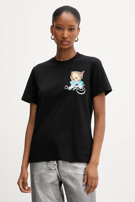 MSGM tricou din bumbac culoarea negru, 3941MDM110SE.257590