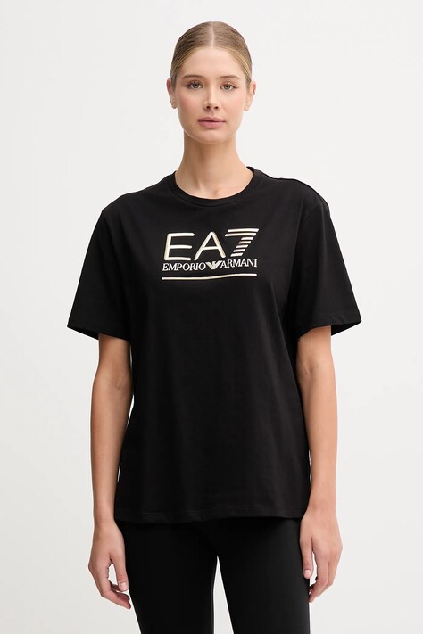 EA7 Emporio Armani t-shirt bawełniany damski kolor czarny AF12503.7W000414