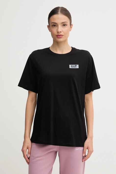 EA7 Emporio Armani t-shirt bawełniany damski kolor czarny AF12503.7W000407