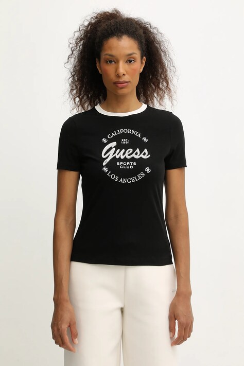 Tričko Guess GALA dámske, čierna farba, V5BI03 J1314