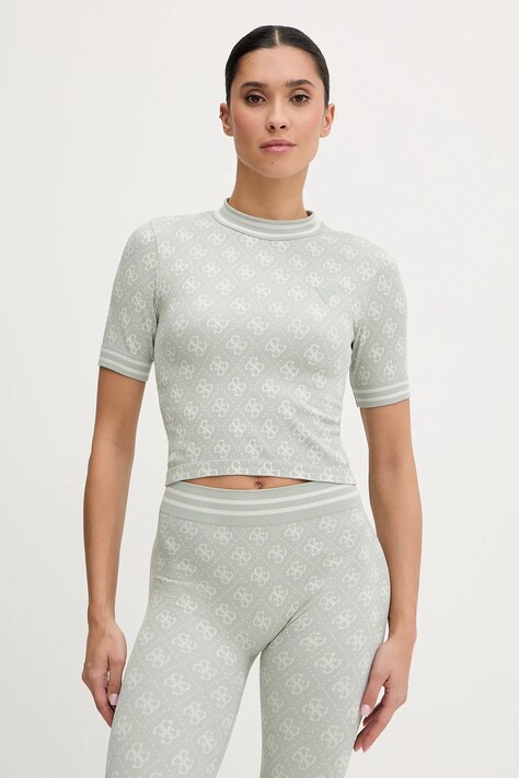 Guess t-shirt RHOMBUS damski kolor zielony V5BP07 K2000