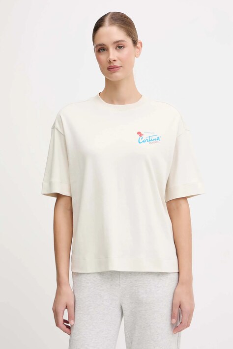 Napapijri t-shirt bawełniany S-Irto damski kolor beżowy NP0A88SON1J1