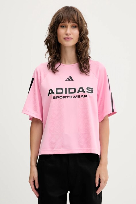 adidas t-shirt Tiro damski kolor różowy JL9213