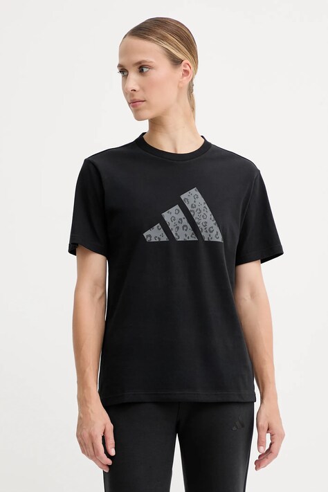 adidas t-shirt bawełniany Animal damski kolor czarny JV8536