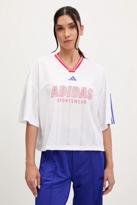 adidas t-shirt Tiro damski kolor biały JW6849