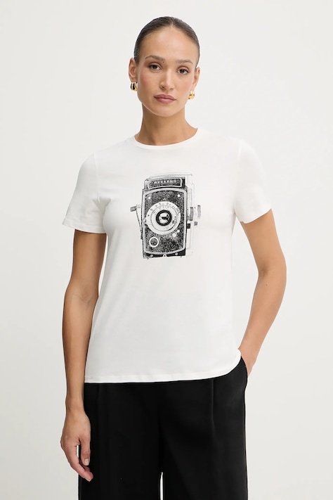 Weekend Max Mara tricou din bumbac GUGLIA culoarea alb, 2525976031600