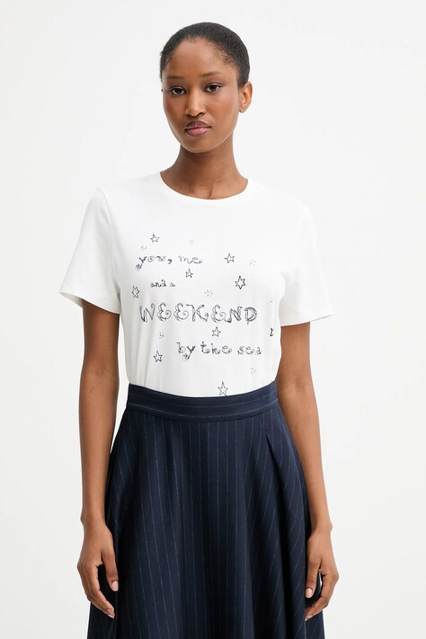 Weekend Max Mara t-shirt bawełniany ARA damski kolor biały 2525976041600