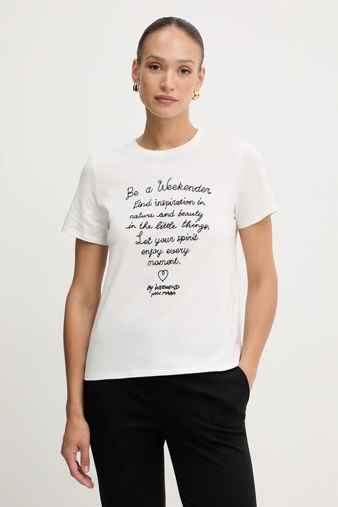 Бавовняна футболка Weekend Max Mara ARA колір білий 2525976041600