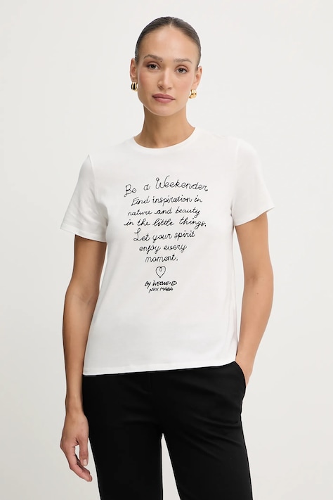 Βαμβακερό μπλουζάκι Weekend Max Mara ARA χρώμα: άσπρο, 2525976041600