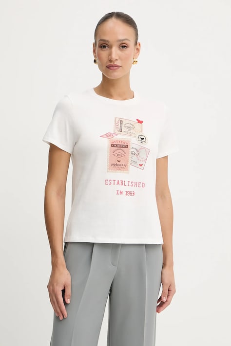Bavlněné tričko Weekend Max Mara ARA dámské, bílá barva, 2525976041600