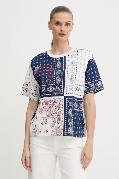 Bavlnené tričko Weekend Max Mara dámske, biela farba, 2525976051600