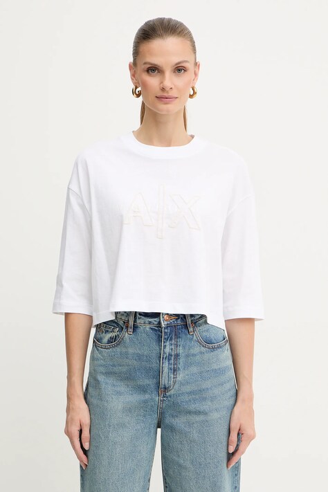 Armani Exchange t-shirt bawełniany damski kolor biały XW001080 AF10356