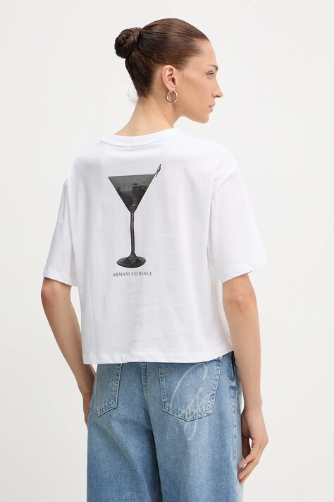 Armani Exchange t-shirt bawełniany damski kolor biały XW001086 AF10356