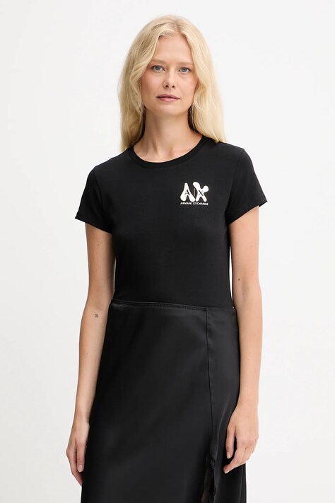 Armani Exchange t-shirt damski kolor czarny XW001347 AF17173