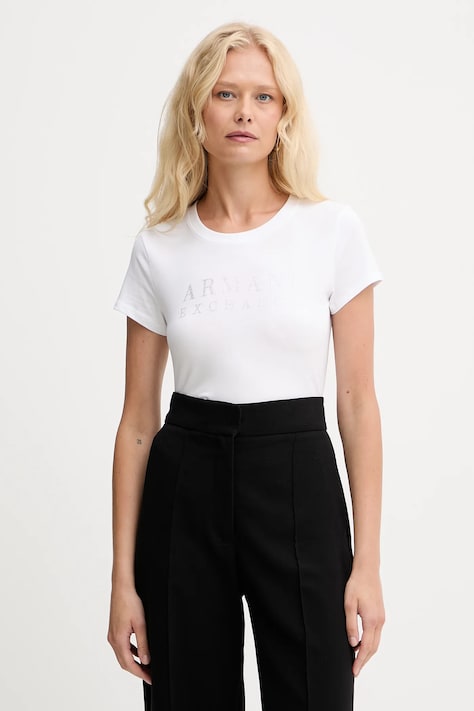 Tričko Armani Exchange dámske, biela farba, XW001349 AF17173