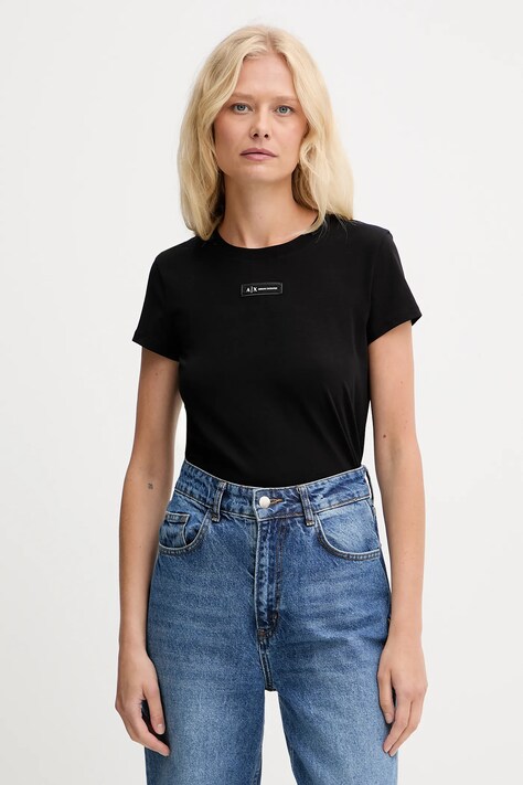 Armani Exchange t-shirt damski kolor czarny XW001362 AF16294