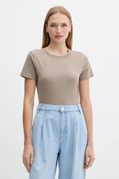 Armani Exchange t-shirt bawełniany damski kolor zielony XW001366 AF10356