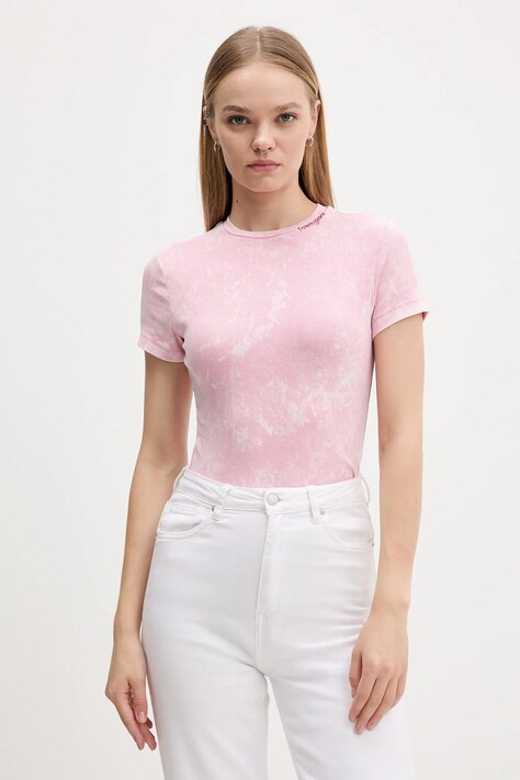 Tommy Jeans t-shirt damski kolor różowy DW0DW21531