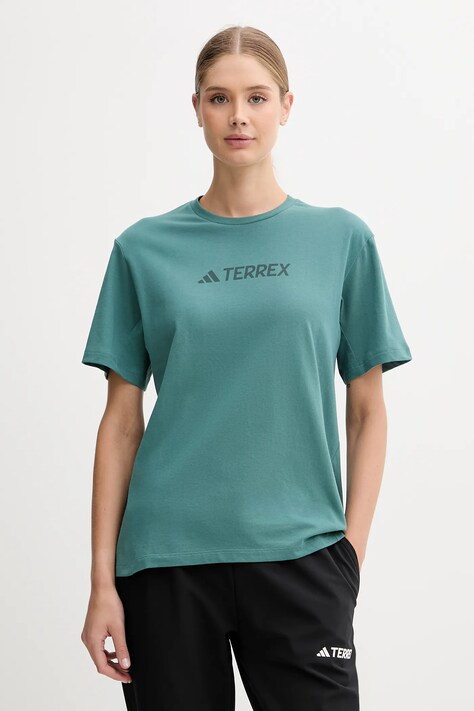 Sportovní tričko adidas TERREX dámské, zelená barva, JM2817