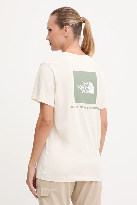 Βαμβακερό μπλουζάκι The North Face χρώμα: μπεζ, NF0A87NKEBE1