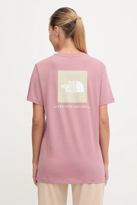 Βαμβακερό μπλουζάκι The North Face χρώμα: ροζ, NF0A87NKFA71